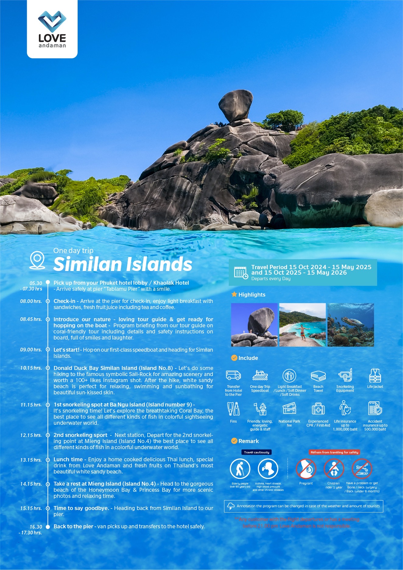 Similan Islands Tour from Khaolak by Speedboat