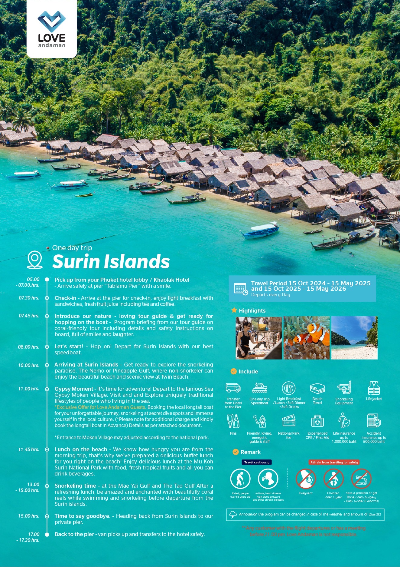 Day Trip Snorkelling Surin Island from Khaolak